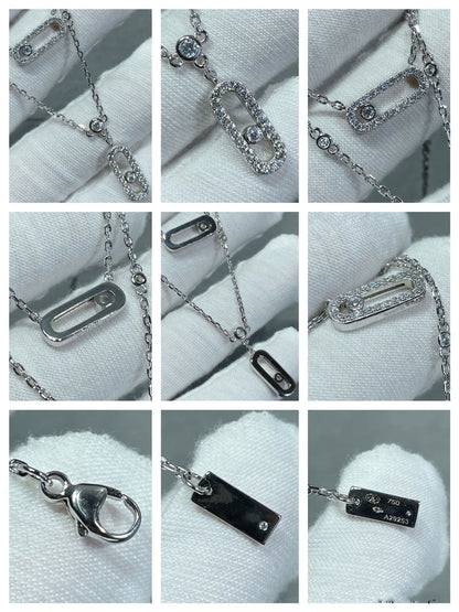 [⭐Haelin Jewelry]MOVE 2 ROW DIAMOND NECKLACE