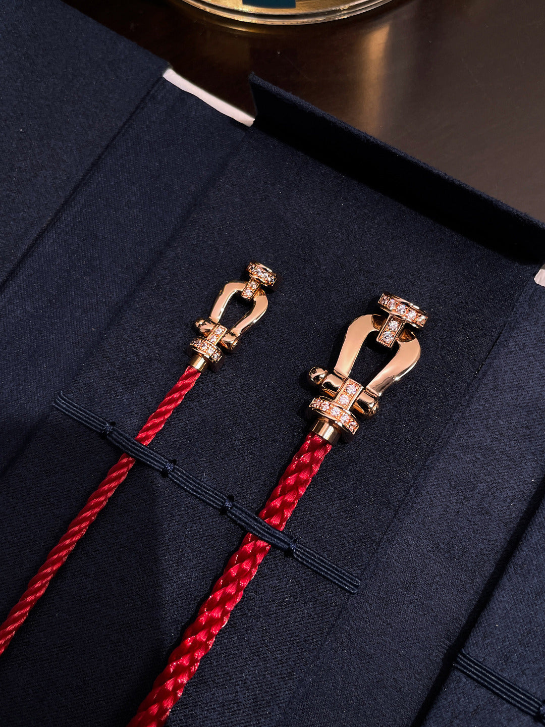 [⭐Haelin Jewelry]FORCE 10 HALF DIAMOND PINK GOLD RED CORDERI LARGE AND MEDIUM MODEL
