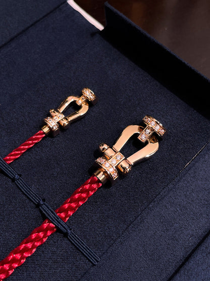 [⭐Haelin Jewelry]FORCE 10 HALF DIAMOND PINK GOLD RED CORDERI LARGE AND MEDIUM MODEL