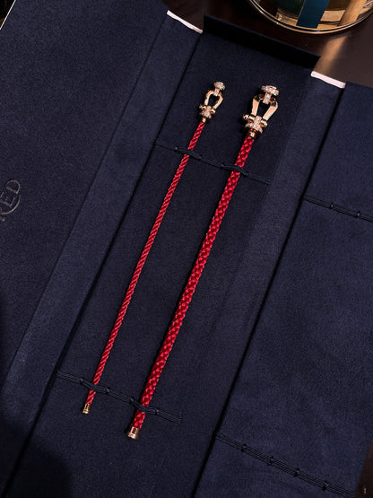 [⭐Haelin Jewelry]FORCE 10 HALF DIAMOND PINK GOLD RED CORDERI LARGE AND MEDIUM MODEL
