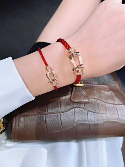 [⭐Haelin Jewelry]FORCE 10 HALF DIAMOND PINK GOLD RED CORDERI LARGE AND MEDIUM MODEL
