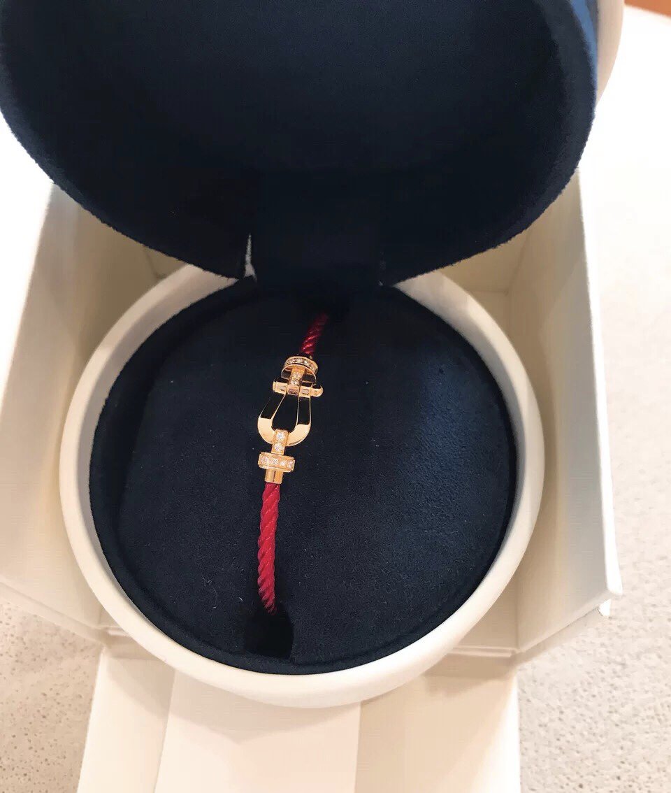 [⭐Haelin Jewelry]FORCE 10 HALF DIAMOND PINK GOLD RED CORDERI LARGE AND MEDIUM MODEL