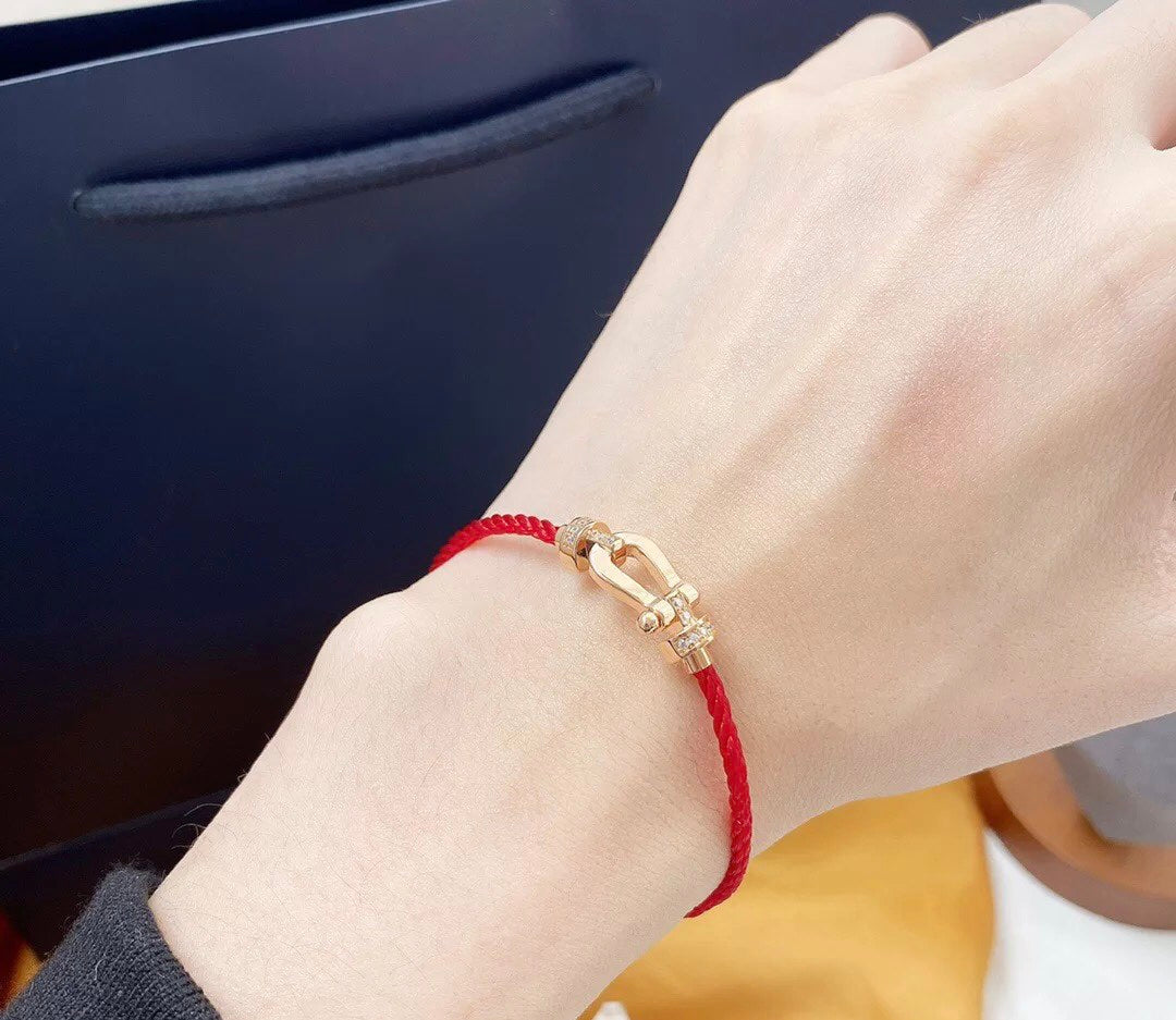 [⭐Haelin Jewelry]FORCE 10 HALF DIAMOND PINK GOLD RED CORDERI LARGE AND MEDIUM MODEL