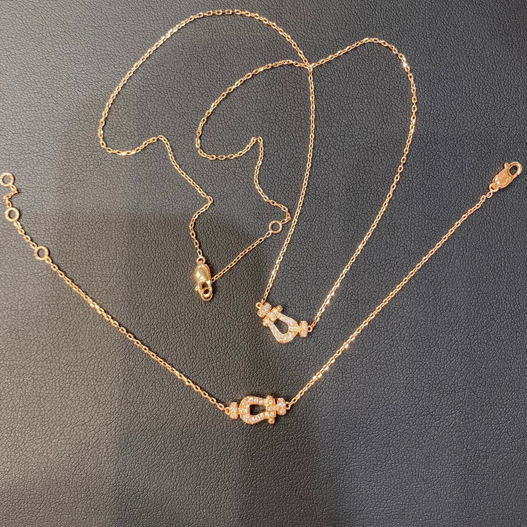 [⭐Haelin Jewelry]FORCE 10 DIAMOND PINK GOLD NECKLACE MINI MODEL
