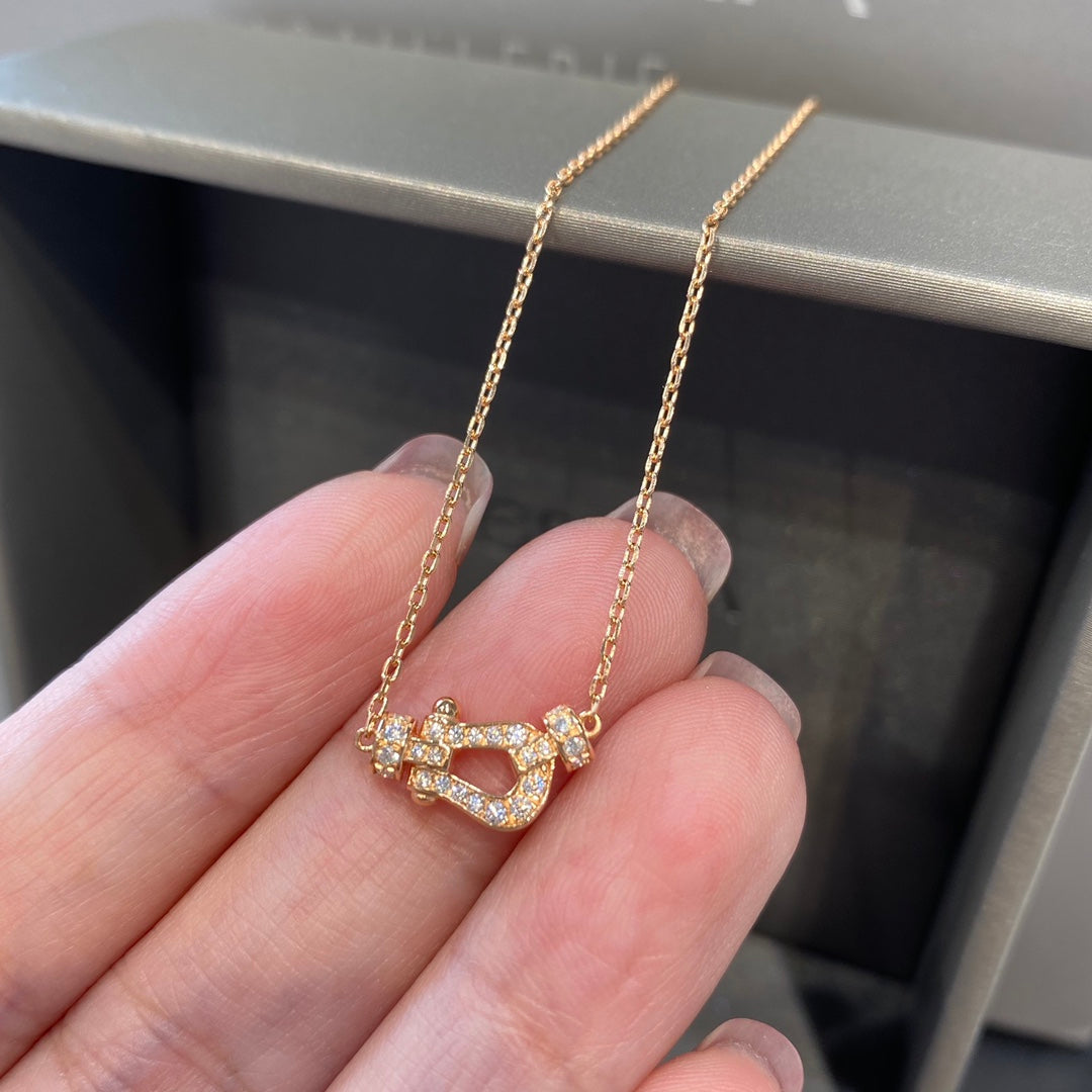 [⭐Haelin Jewelry]FORCE 10 DIAMOND PINK GOLD NECKLACE MINI MODEL