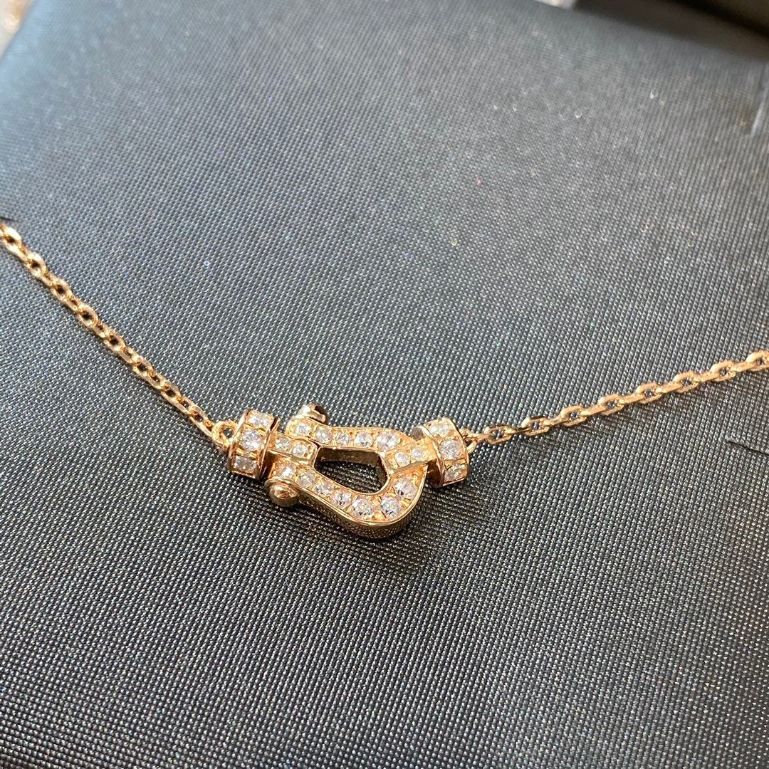 [⭐Haelin Jewelry]FORCE 10 DIAMOND PINK GOLD NECKLACE MINI MODEL