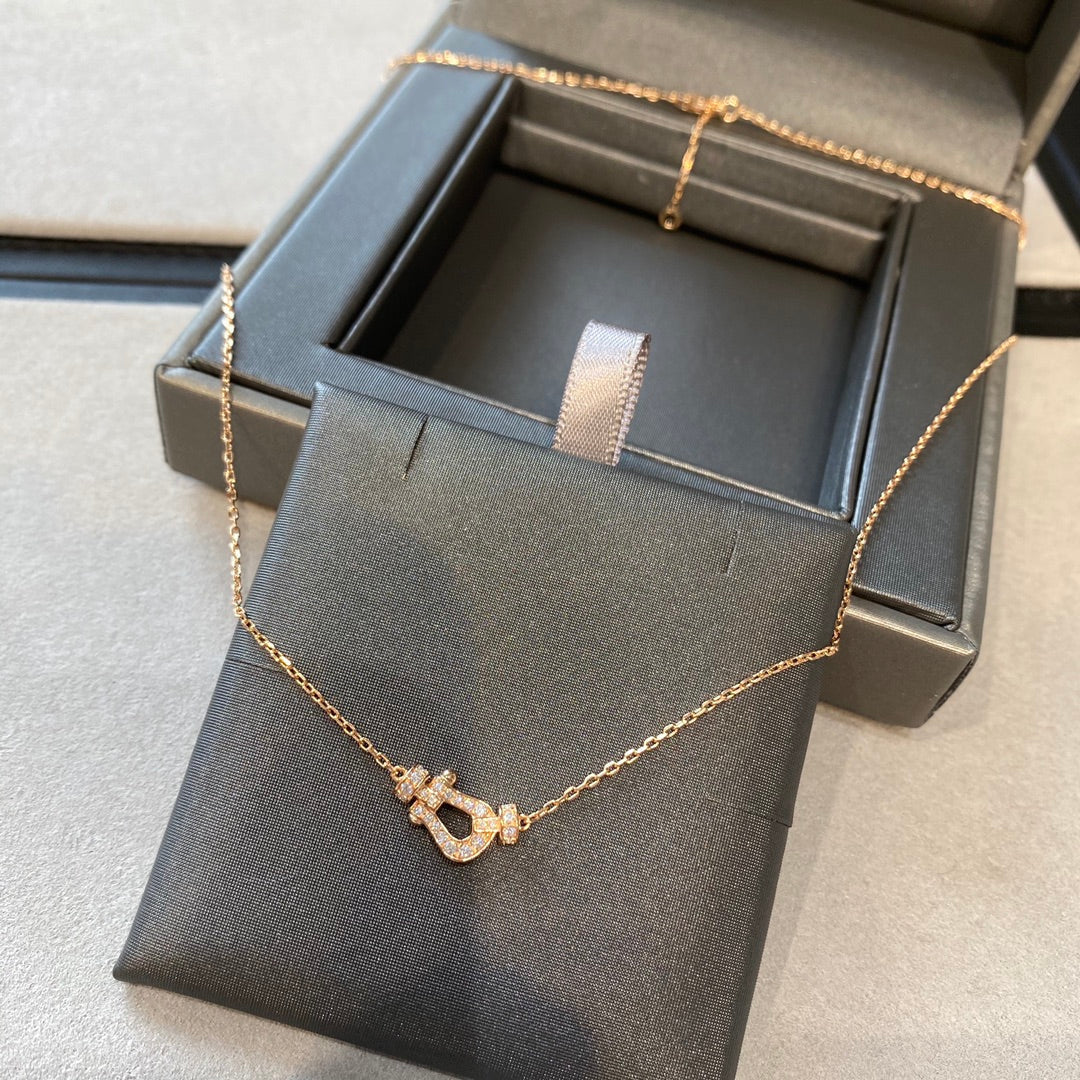 [⭐Haelin Jewelry]FORCE 10 DIAMOND PINK GOLD NECKLACE MINI MODEL