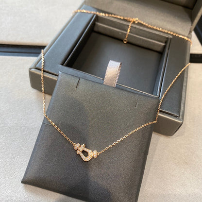 [⭐Haelin Jewelry]FORCE 10 DIAMOND PINK GOLD NECKLACE MINI MODEL