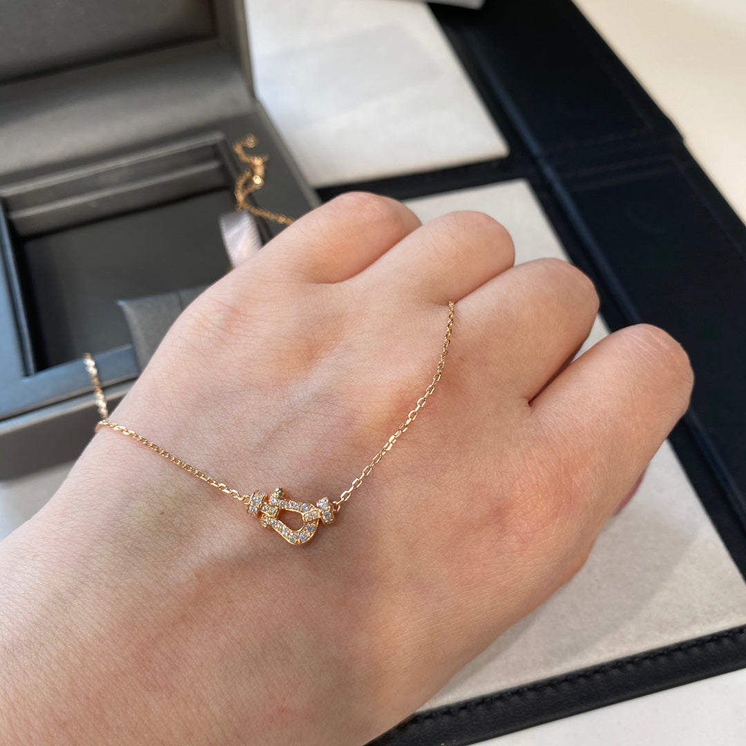 [⭐Haelin Jewelry]FORCE 10 DIAMOND PINK GOLD NECKLACE MINI MODEL