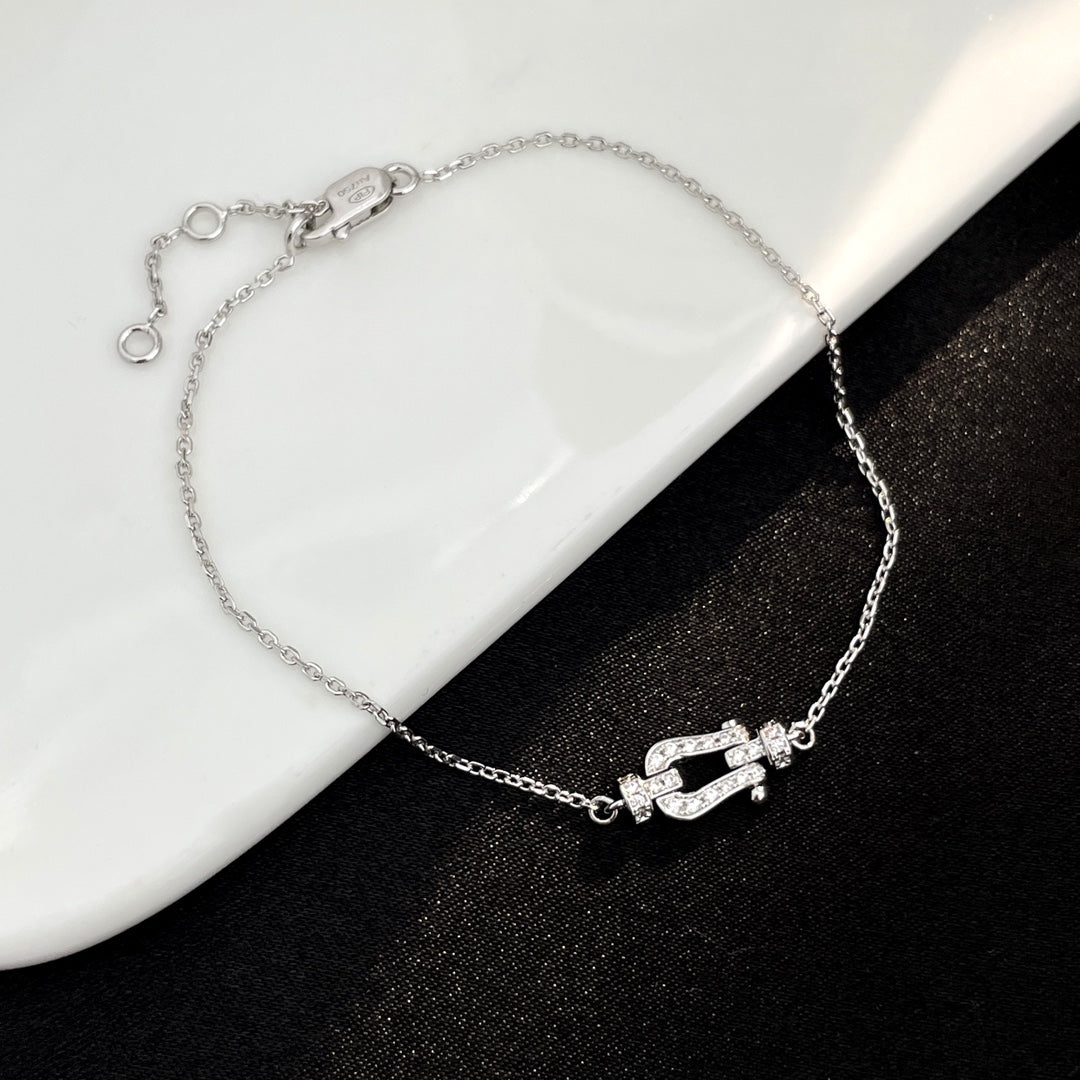 [⭐Haelin Jewelry]FORCE 10 FULL DIAMOND BUCKLE CHAIN LINK MINI MODEL