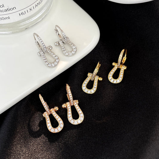 [⭐Haelin Jewelry]FORCE 10 FULL DIAMOND DROP EARRINGS MEDIUM MODEL