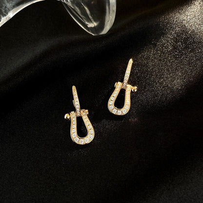 [⭐Haelin Jewelry]FORCE 10 FULL DIAMOND DROP EARRINGS MEDIUM MODEL