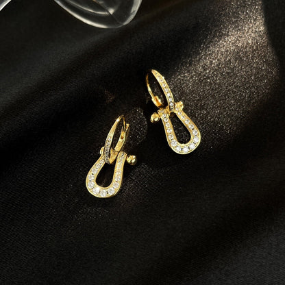 [⭐Haelin Jewelry]FORCE 10 FULL DIAMOND DROP EARRINGS MEDIUM MODEL