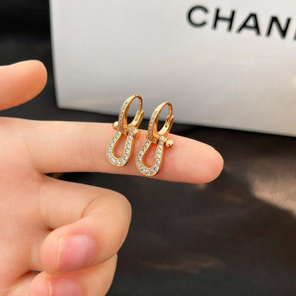 [⭐Haelin Jewelry]FORCE 10 FULL DIAMOND DROP EARRINGS MEDIUM MODEL