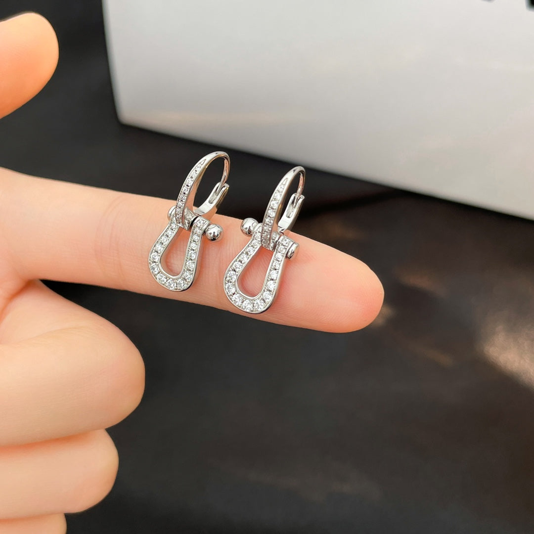 [⭐Haelin Jewelry]FORCE 10 FULL DIAMOND DROP EARRINGS MEDIUM MODEL