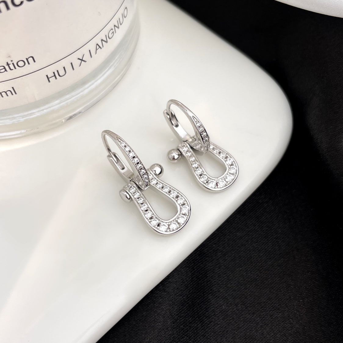 [⭐Haelin Jewelry]FORCE 10 FULL DIAMOND DROP EARRINGS MEDIUM MODEL