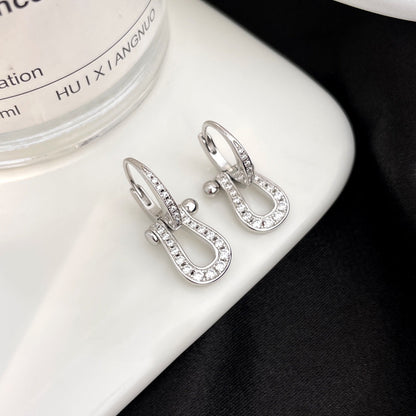 [⭐Haelin Jewelry]FORCE 10 FULL DIAMOND DROP EARRINGS MEDIUM MODEL