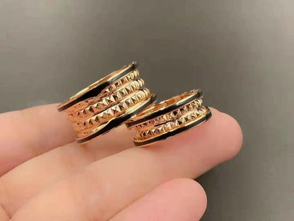 [⭐Haelin Jewelry]ZERO 1 ROCK BLACK CERAMIC PINK GOLD LARGE MODEL