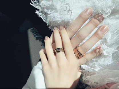 [⭐Haelin Jewelry]ZERO 1 ROCK BLACK CERAMIC PINK GOLD LARGE MODEL