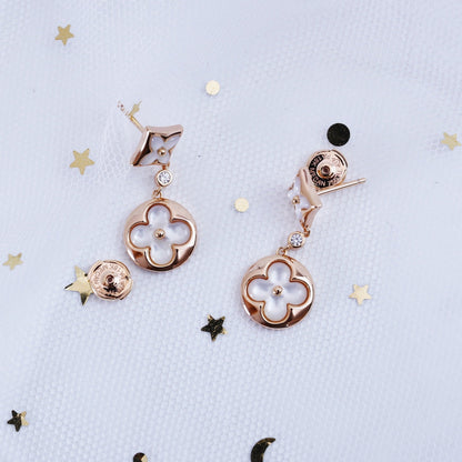 [⭐Haelin Jewelry]STAR AND SUN PINK GOLD MOP DROP EARRINGS