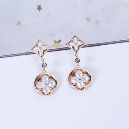 [⭐Haelin Jewelry]STAR AND SUN PINK GOLD MOP DROP EARRINGS