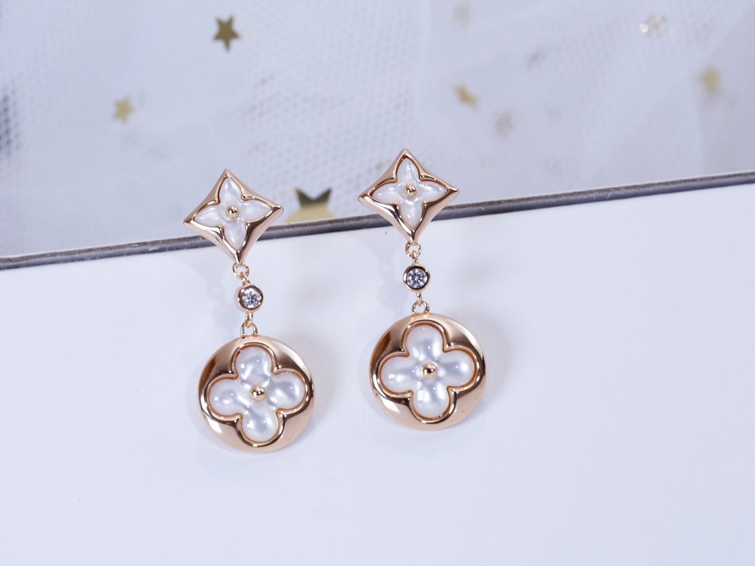 [⭐Haelin Jewelry]STAR AND SUN PINK GOLD MOP DROP EARRINGS
