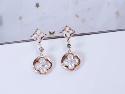 [⭐Haelin Jewelry]STAR AND SUN PINK GOLD MOP DROP EARRINGS