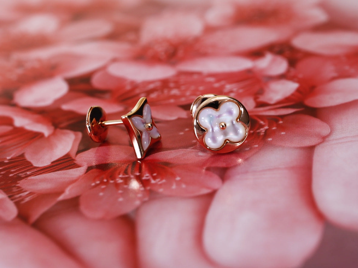 [⭐Haelin Jewelry]STAR AND SUN PINK GOLD MOP STUD EARRINGS