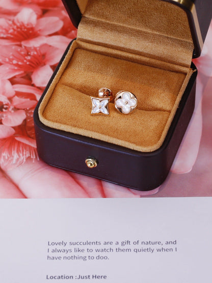 [⭐Haelin Jewelry]STAR AND SUN PINK GOLD MOP STUD EARRINGS