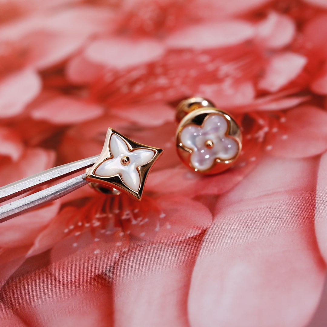 [⭐Haelin Jewelry]STAR AND SUN PINK GOLD MOP STUD EARRINGS
