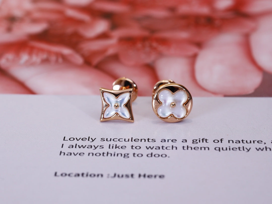 [⭐Haelin Jewelry]STAR AND SUN PINK GOLD MOP STUD EARRINGS