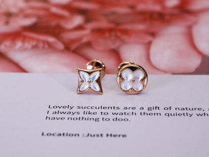 [⭐Haelin Jewelry]STAR AND SUN PINK GOLD MOP STUD EARRINGS