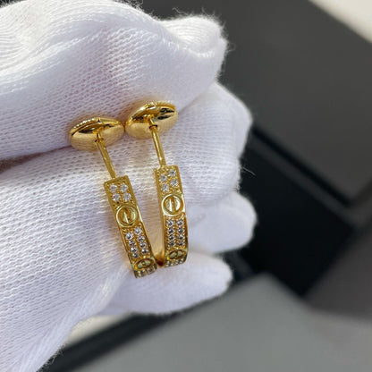 [⭐Haelin Jewelry]LOVE DIAMOND GOLD HOOP EARRINGS