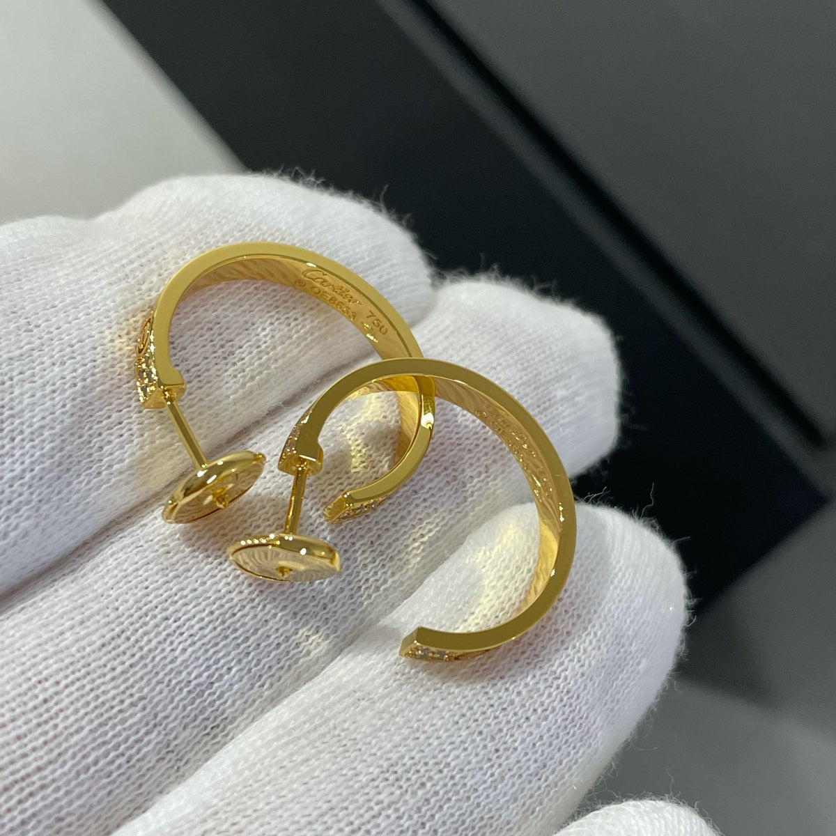 [⭐Haelin Jewelry]LOVE DIAMOND GOLD HOOP EARRINGS