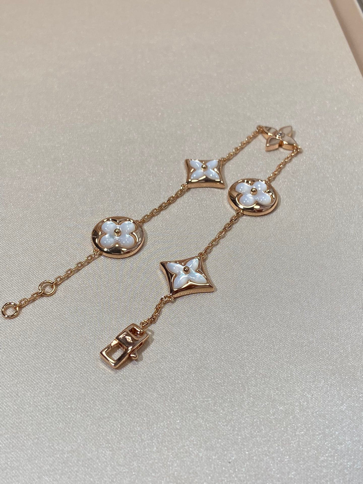 [⭐Haelin Jewelry]STAR AND SUN 5 MOTIF MOP PINK GOLD BRACELET