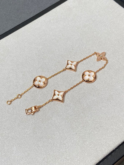 [⭐Haelin Jewelry]STAR AND SUN 5 MOTIF MOP PINK GOLD BRACELET