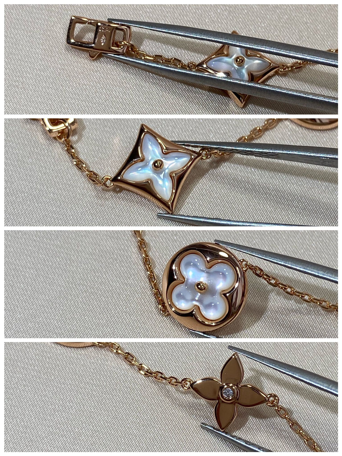 [⭐Haelin Jewelry]STAR AND SUN 5 MOTIF MOP PINK GOLD BRACELET
