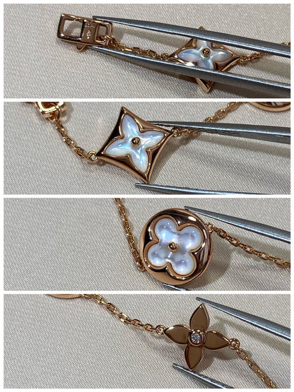 [⭐Haelin Jewelry]STAR AND SUN 5 MOTIF MOP PINK GOLD BRACELET