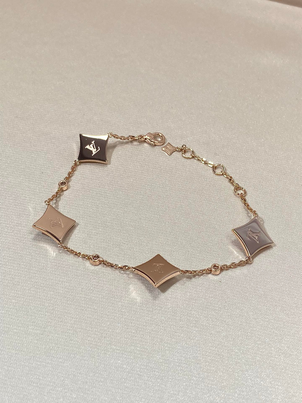 [⭐Haelin Jewelry]STAR 4 MOTIF MOP DIAMOND PINK GOLD BRACELET