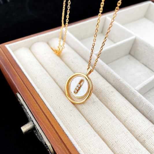 [⭐Haelin Jewelry]Demo MOVE MOP PINK GOLD NECKLACE