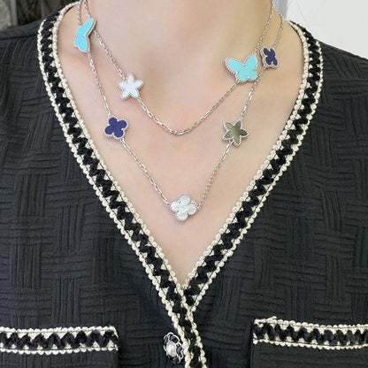 [⭐Haelin Jewelry]LUCKY CLOVER SILVER 11 MOTIF NECKLACE