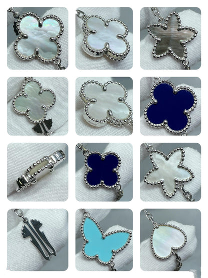 [⭐Haelin Jewelry]LUCKY CLOVER SILVER 11 MOTIF NECKLACE