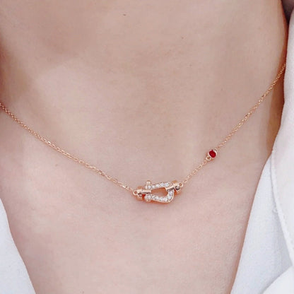 [⭐Haelin Jewelry]FORCE 10 DIAMOND PINK GOLD NECKLACE