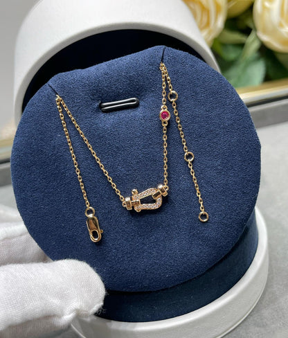 [⭐Haelin Jewelry]FORCE 10 DIAMOND PINK GOLD NECKLACE