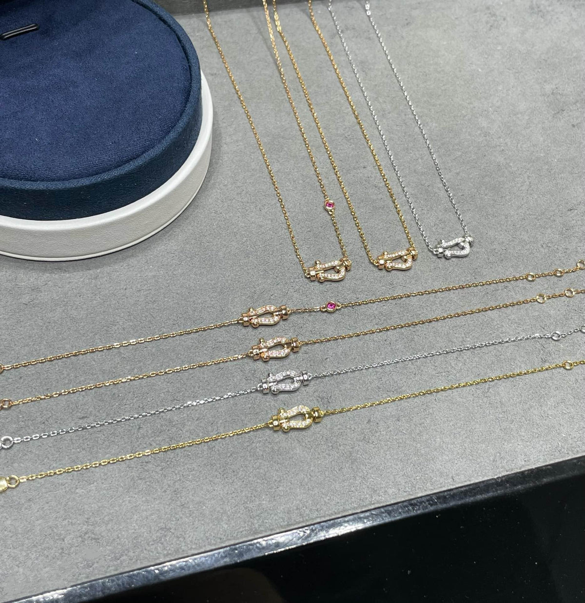 [⭐Haelin Jewelry]FORCE 10 DIAMOND PINK GOLD NECKLACE