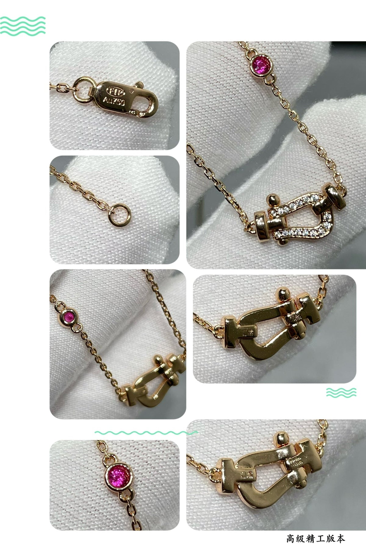 [⭐Haelin Jewelry]FORCE 10 DIAMOND PINK GOLD NECKLACE