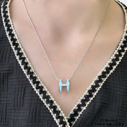 [⭐Haelin Jewelry]POP H SKY BLUE NECKLACE