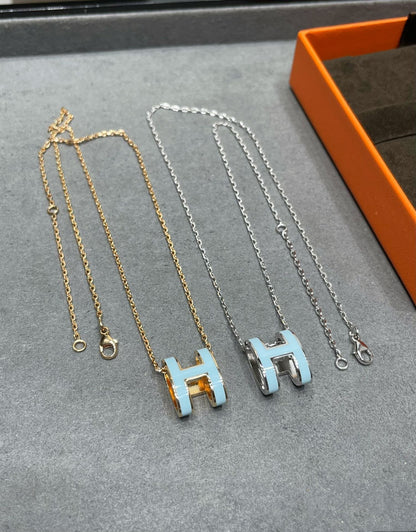 [⭐Haelin Jewelry]POP H SKY BLUE NECKLACE
