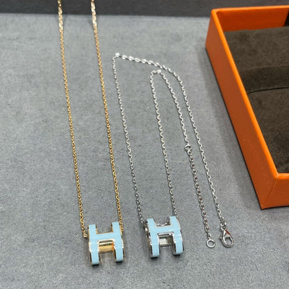 [⭐Haelin Jewelry]POP H SKY BLUE NECKLACE