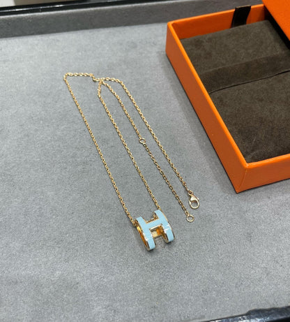 [⭐Haelin Jewelry]POP H SKY BLUE NECKLACE
